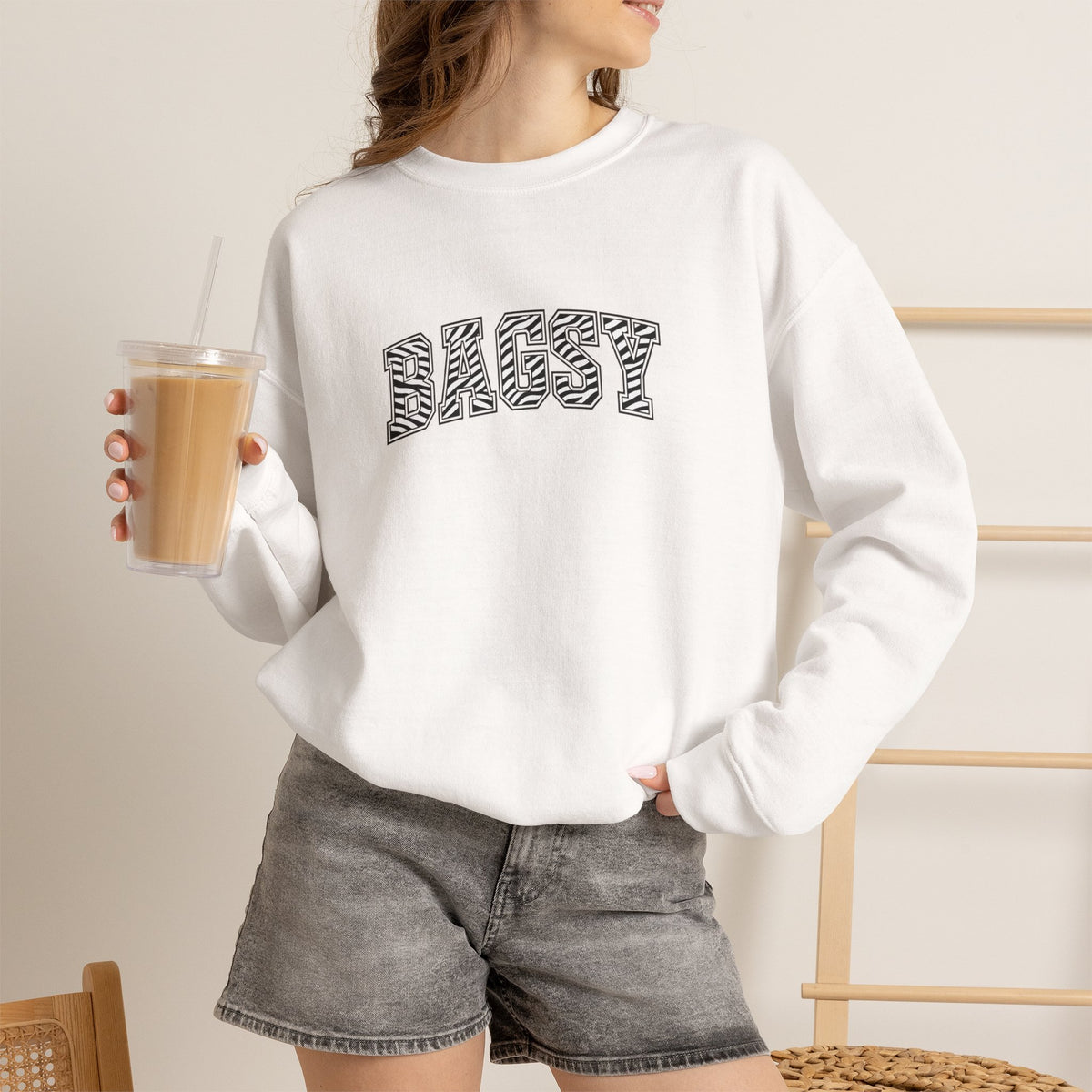 BAGSY Retro 90s Sweatshirt | Zebra print - You Know The One