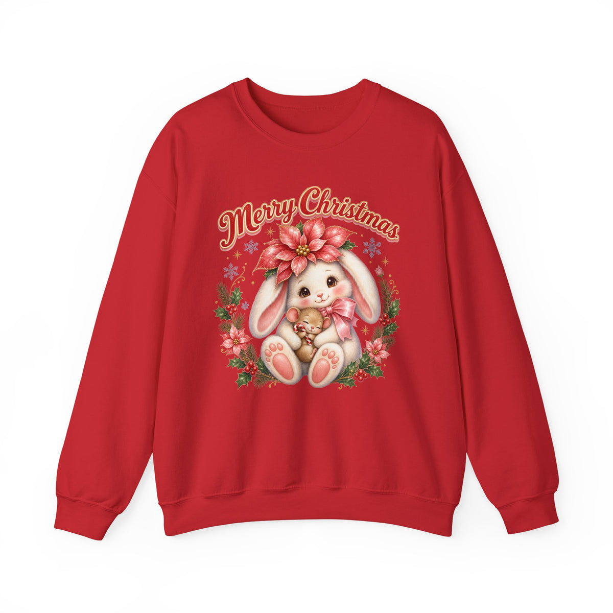 Vintage Christmas Bunny Sweatshirt, Retro Rabbit Christmas Jumper