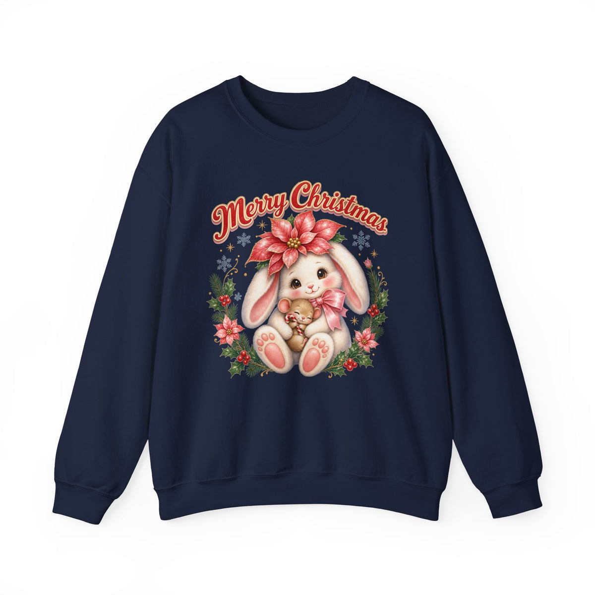 Vintage Christmas Bunny Sweatshirt, Retro Rabbit Christmas Jumper