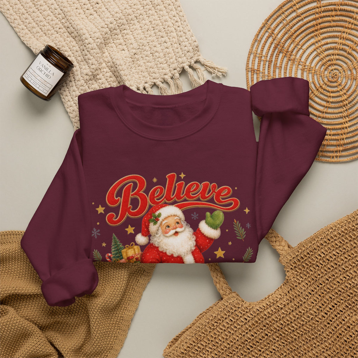 Vintage Christmas Santa Sweatshirt, Retro Animal Christmas Jumper