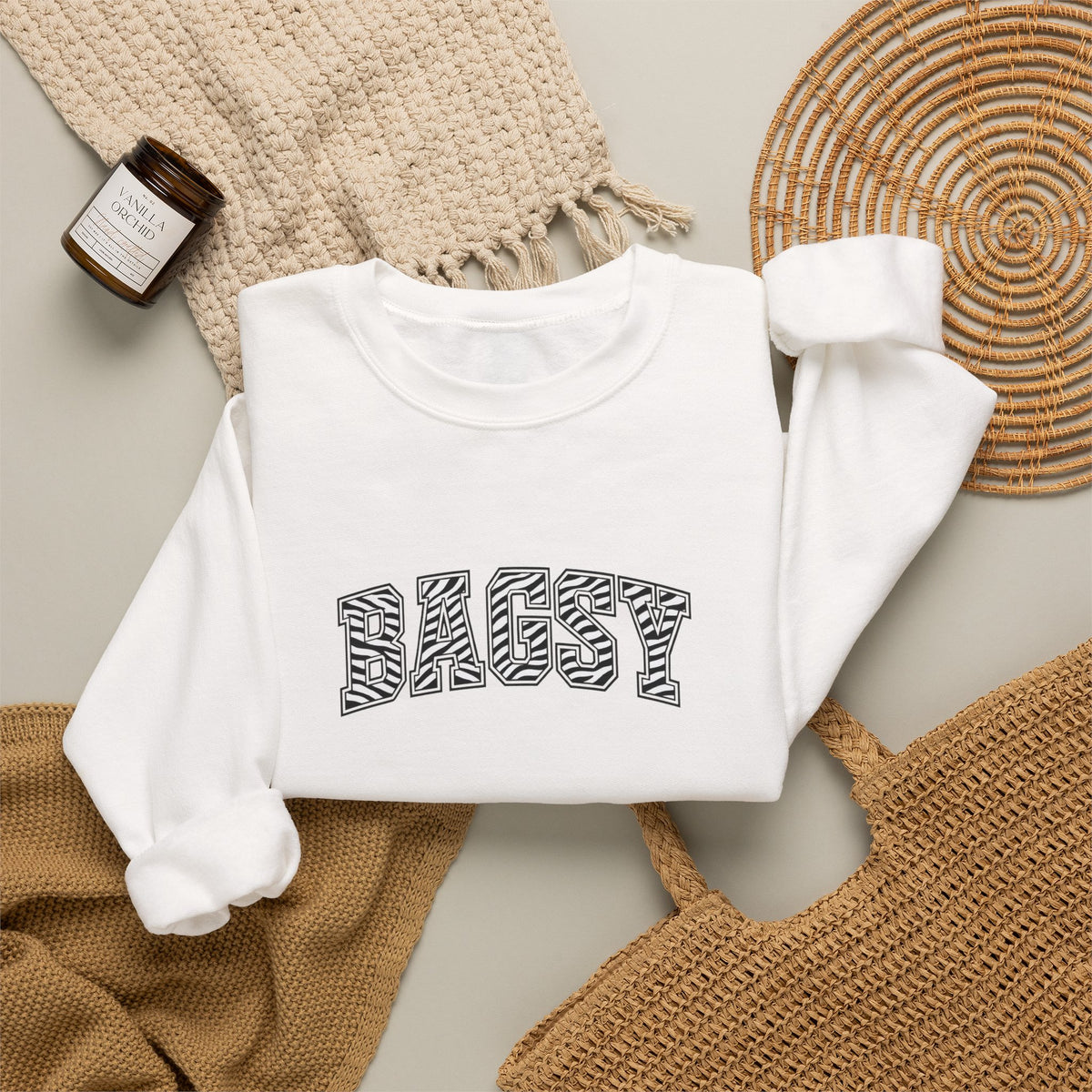 BAGSY Retro 90s Sweatshirt | Zebra print - You Know The One