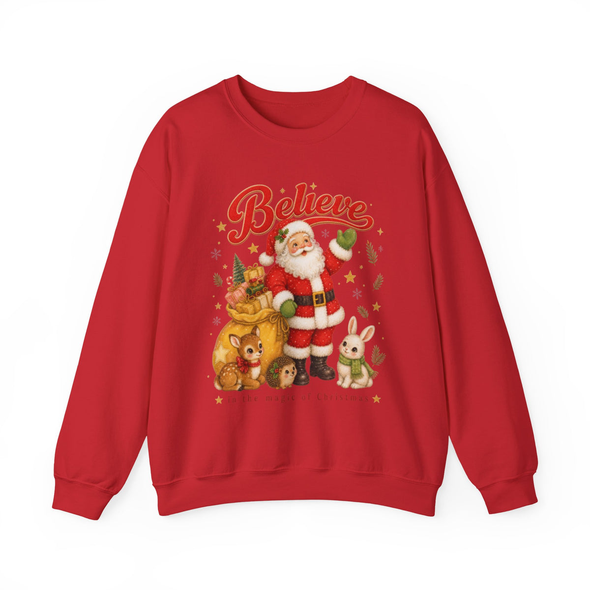 Vintage Christmas Santa Sweatshirt, Retro Animal Christmas Jumper