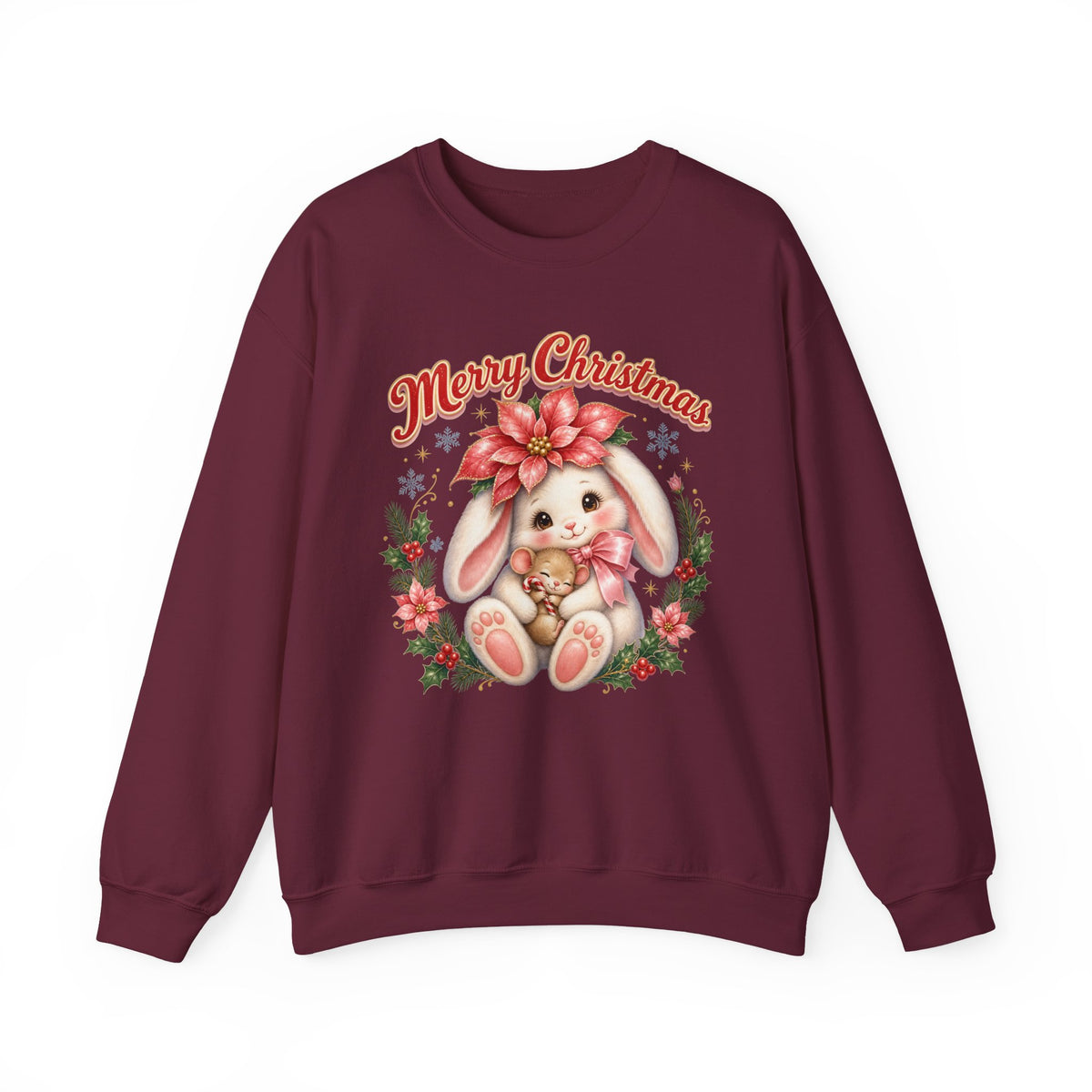 Vintage Christmas Bunny Sweatshirt, Retro Rabbit Christmas Jumper