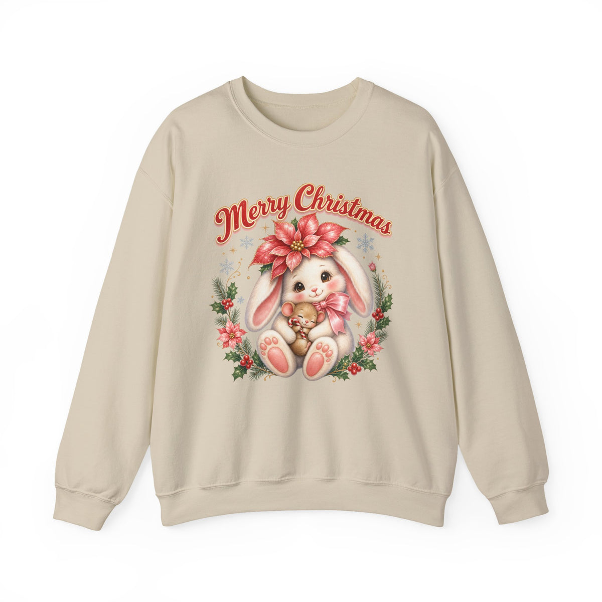 Vintage Christmas Bunny Sweatshirt, Retro Rabbit Christmas Jumper