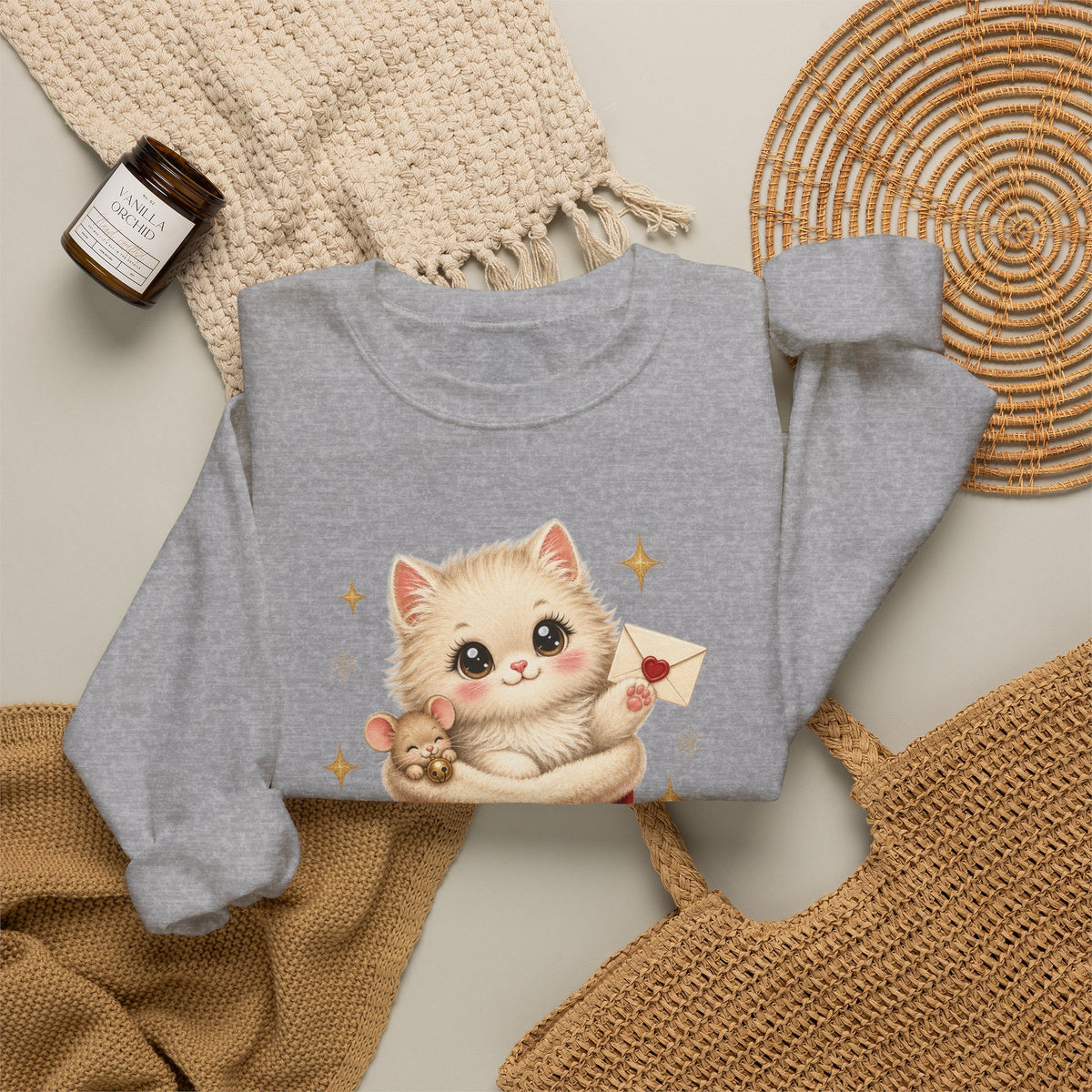 Dear Santa I Can Explain Sweatshirt, Vintage Christmas Cat Jumper