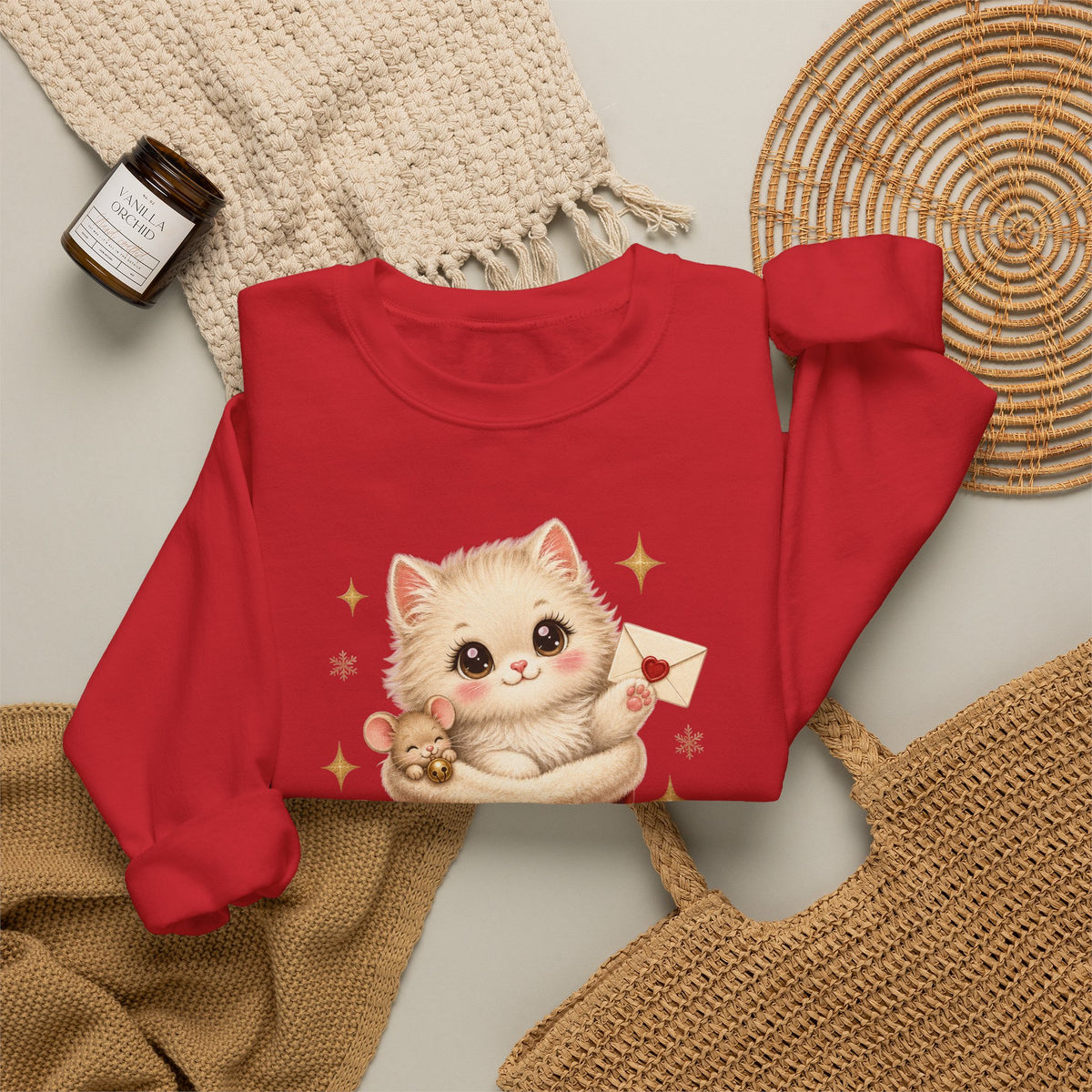 Dear Santa I Can Explain Sweatshirt, Vintage Christmas Cat Jumper