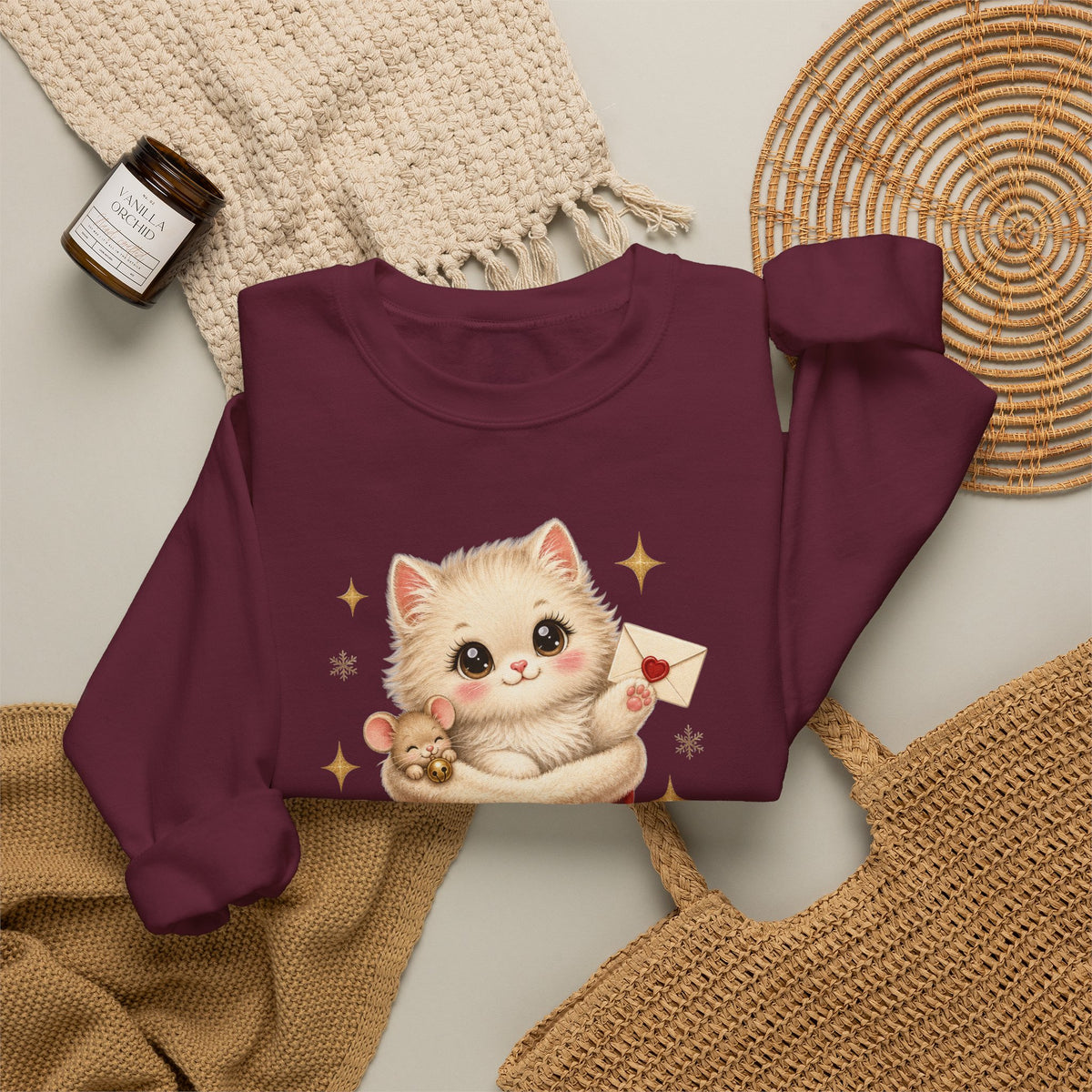 Dear Santa I Can Explain Sweatshirt, Vintage Christmas Cat Jumper