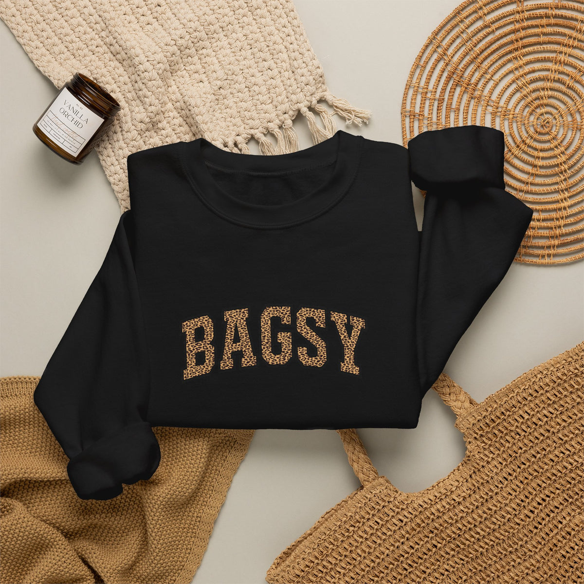 BAGSY Retro 90s Varsity Sweatshirt | Leopard Print | You Know The One