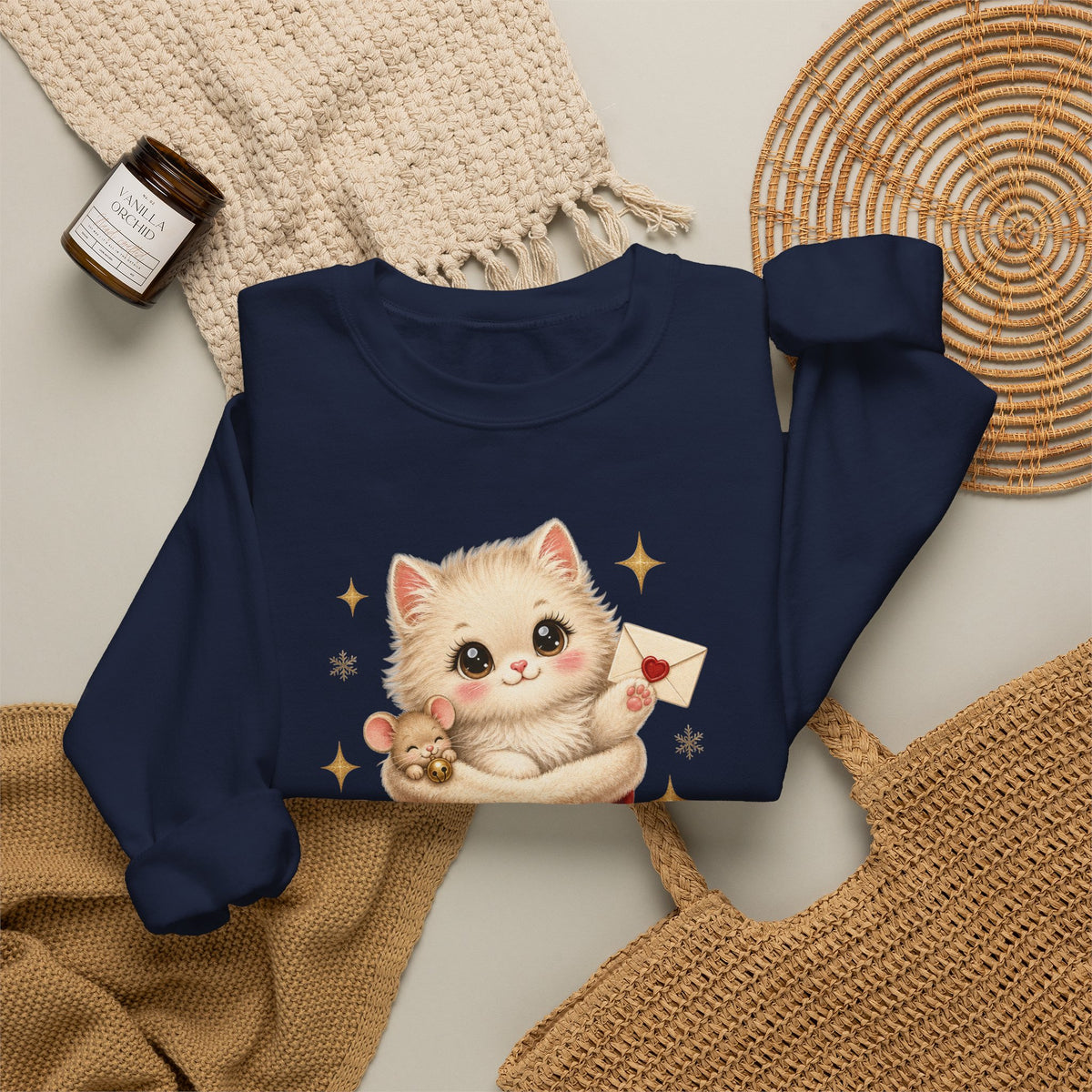 Dear Santa I Can Explain Sweatshirt, Vintage Christmas Cat Jumper