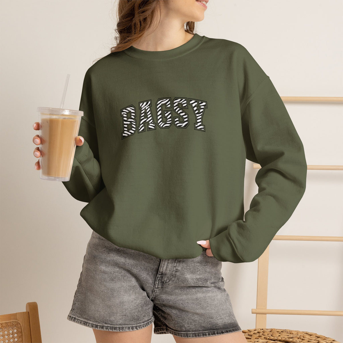 BAGSY Retro 90s Sweatshirt | Zebra print - You Know The One