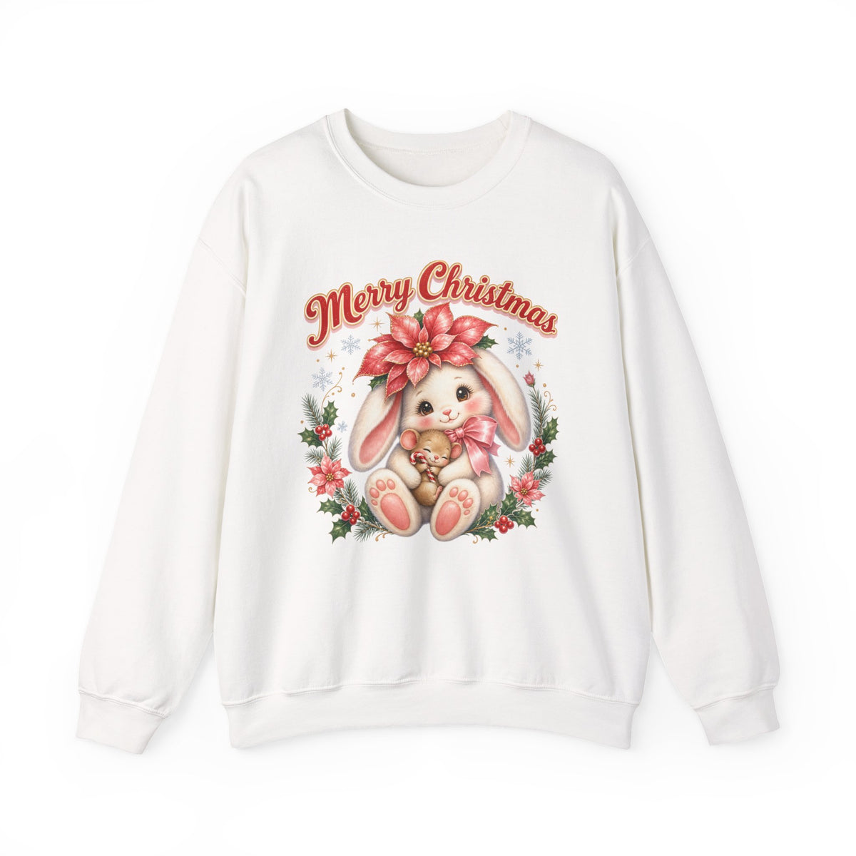 Vintage Christmas Bunny Sweatshirt, Retro Rabbit Christmas Jumper