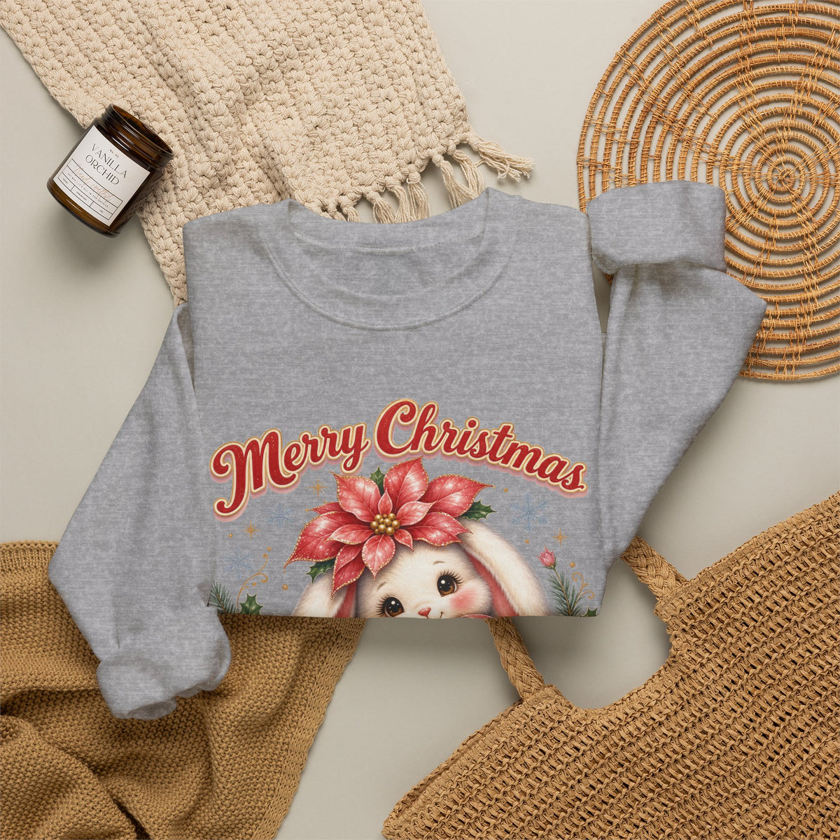 Vintage Christmas Bunny Sweatshirt, Retro Rabbit Christmas Jumper