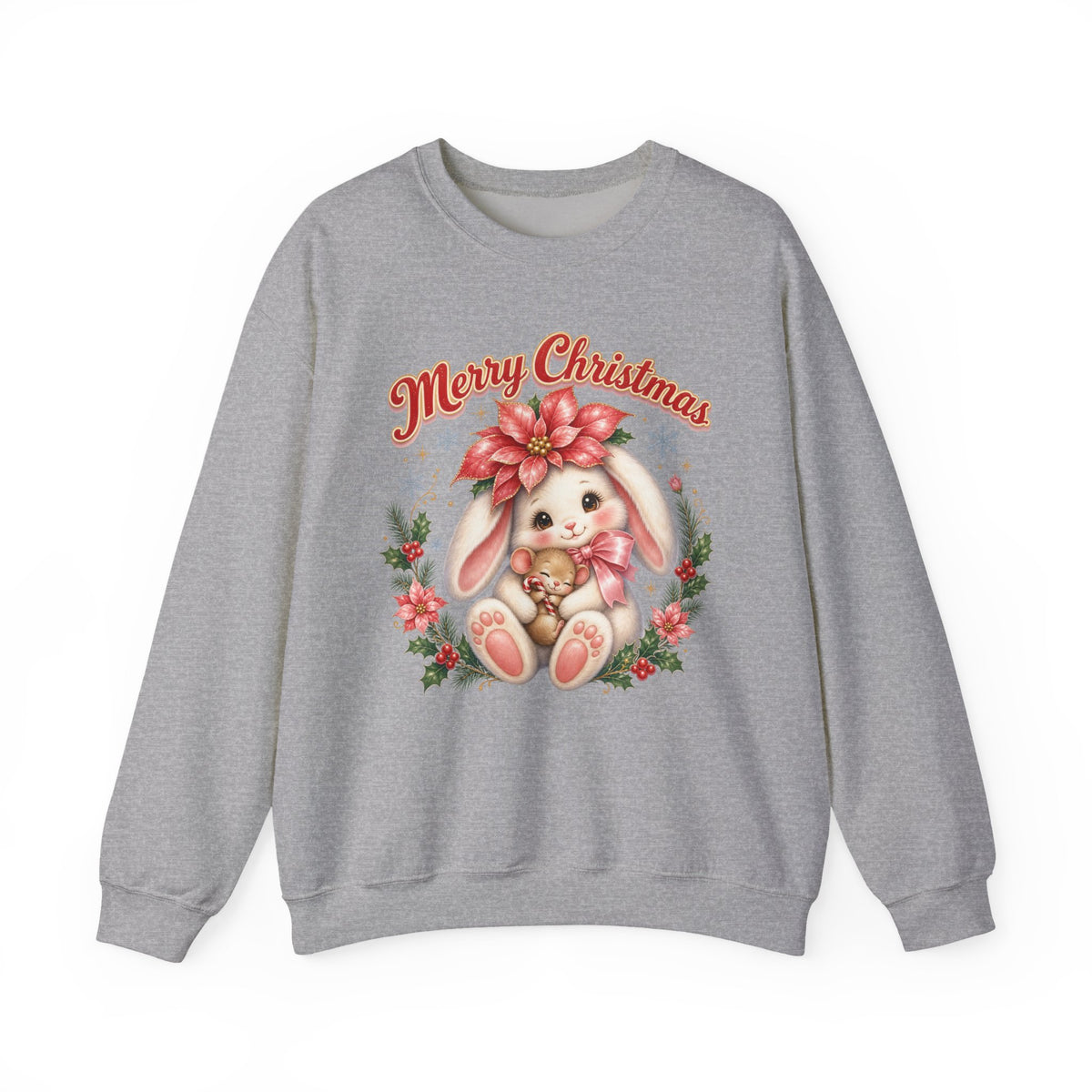 Vintage Christmas Bunny Sweatshirt, Retro Rabbit Christmas Jumper