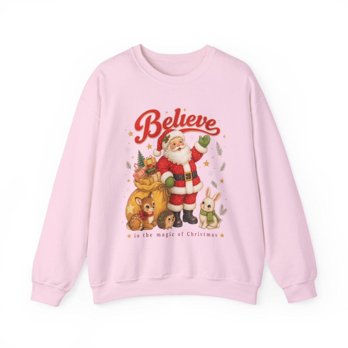 Vintage Christmas Santa Sweatshirt, Retro Animal Christmas Jumper
