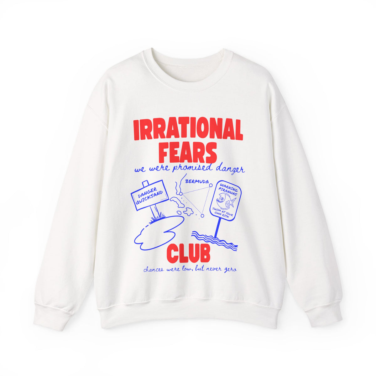 Irrational Fears Club Sweatshirt | Funny 90s Nostalgia Graphic Jumper