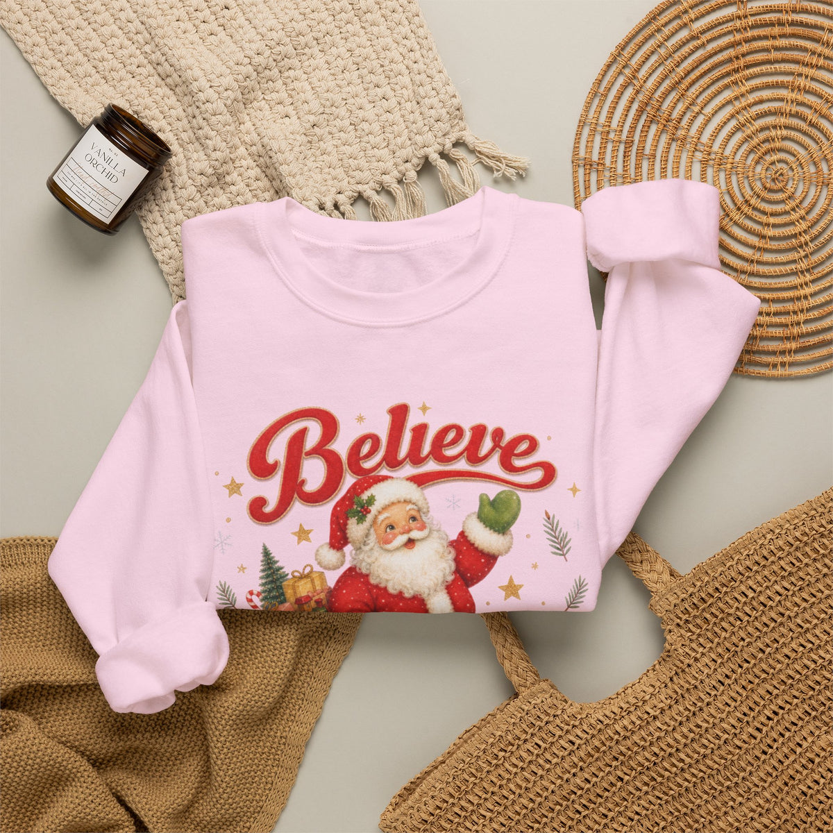 Vintage Christmas Santa Sweatshirt, Retro Animal Christmas Jumper