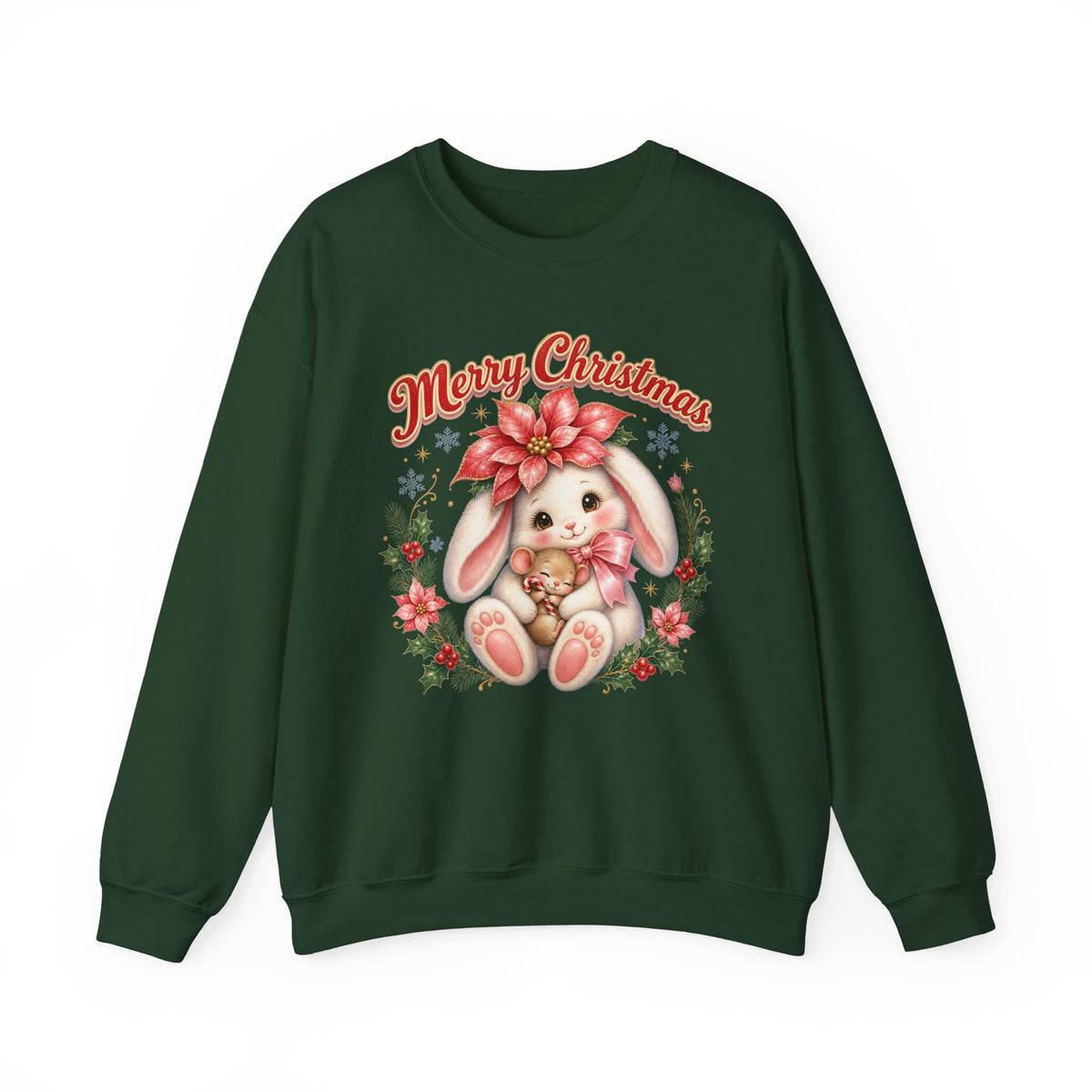 Vintage Christmas Bunny Sweatshirt, Retro Rabbit Christmas Jumper