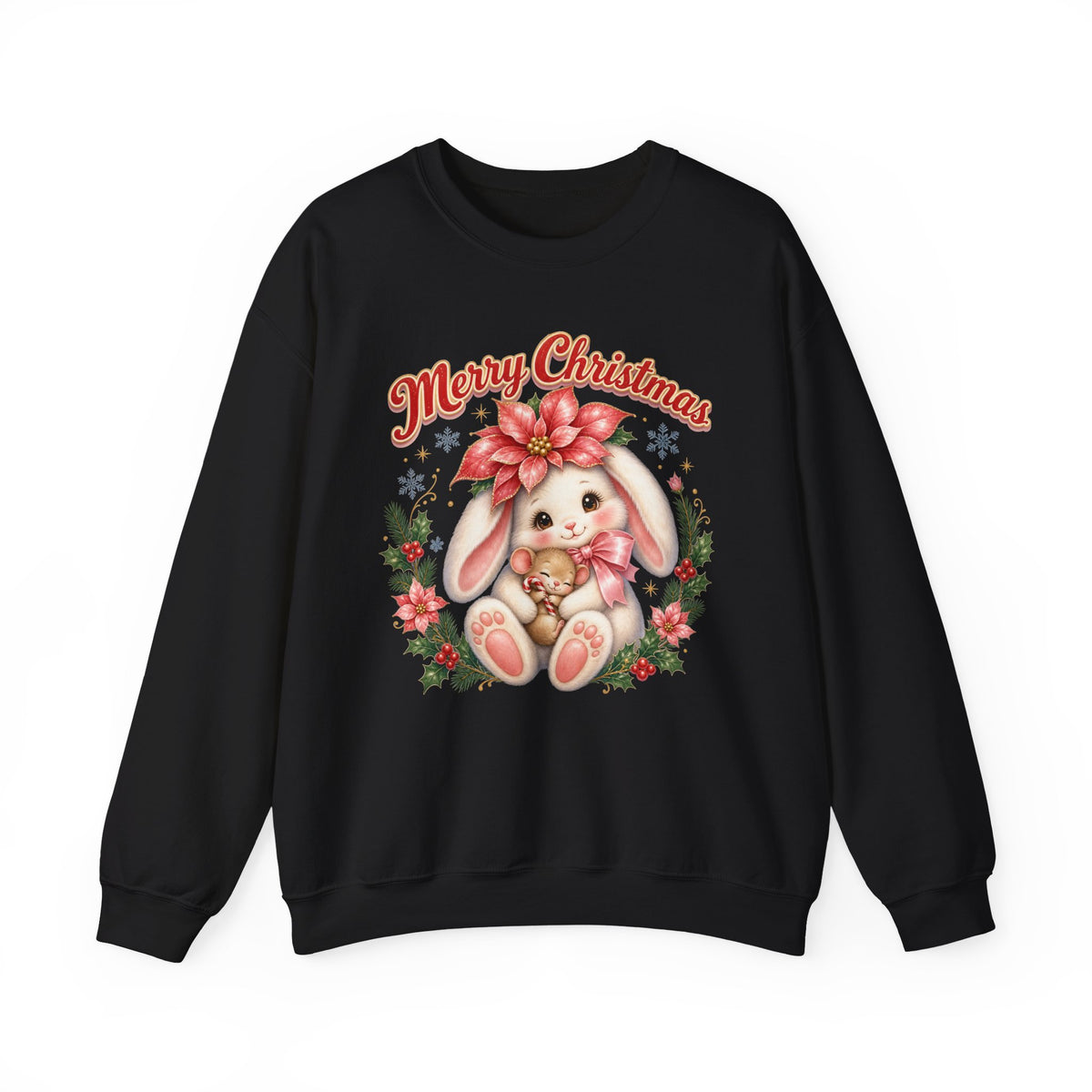 Vintage Christmas Bunny Sweatshirt, Retro Rabbit Christmas Jumper