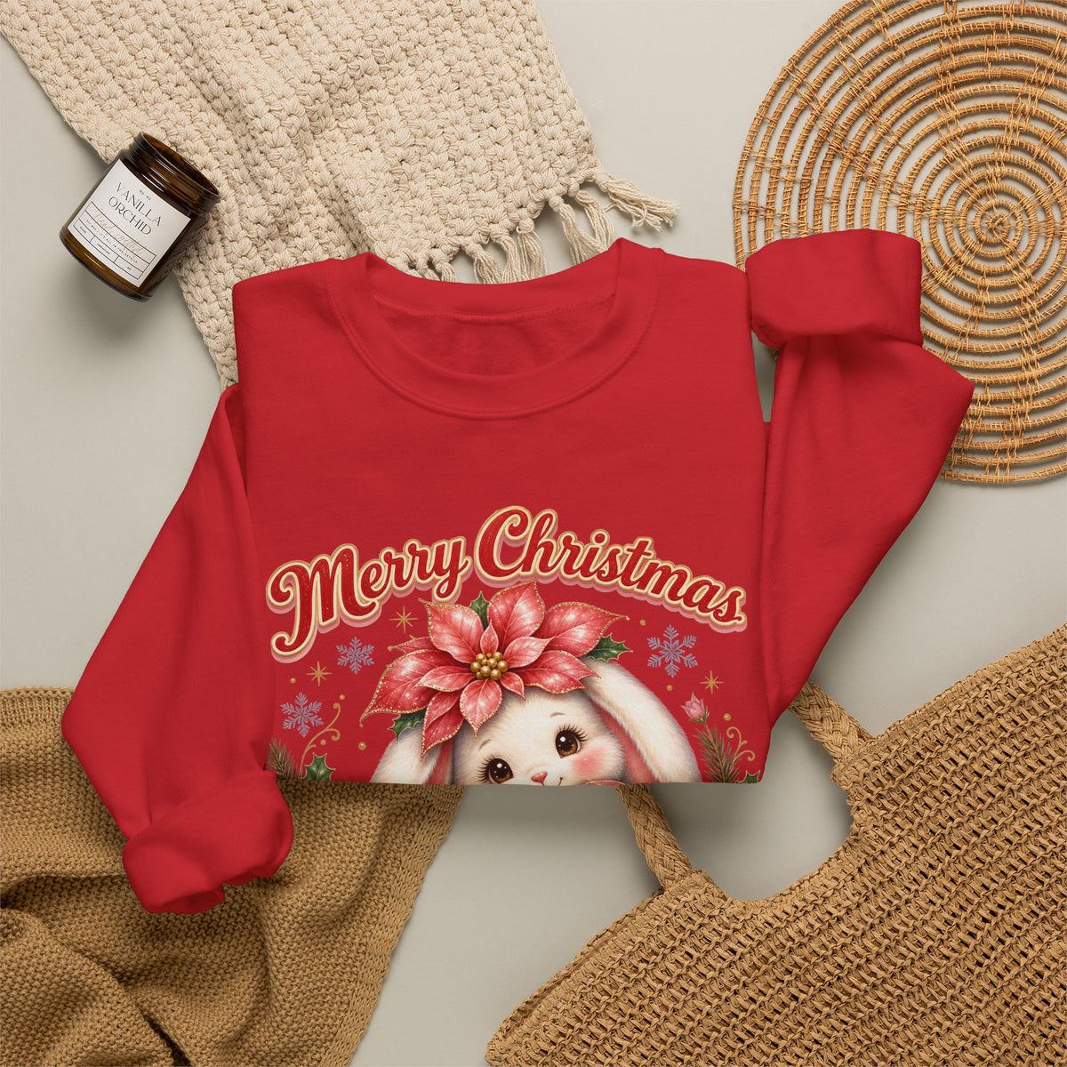 Vintage Christmas Bunny Sweatshirt, Retro Rabbit Christmas Jumper