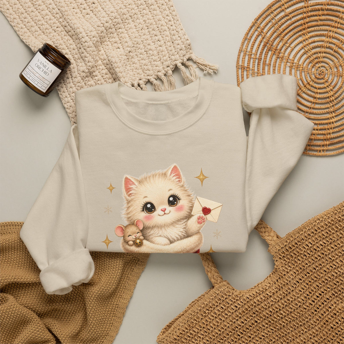 Dear Santa I Can Explain Sweatshirt, Vintage Christmas Cat Jumper
