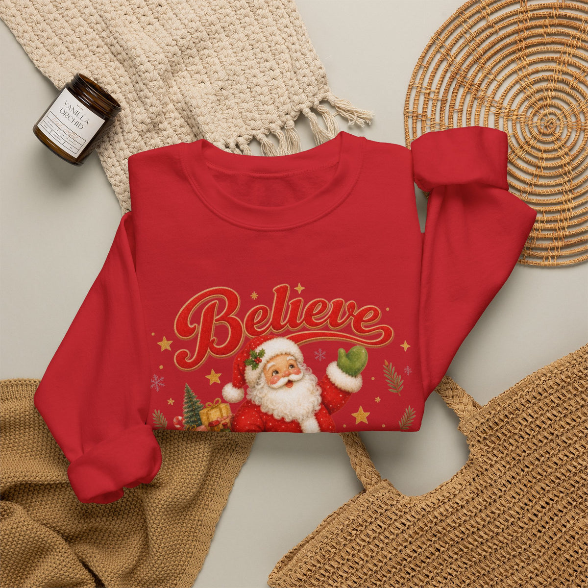 Vintage Christmas Santa Sweatshirt, Retro Animal Christmas Jumper
