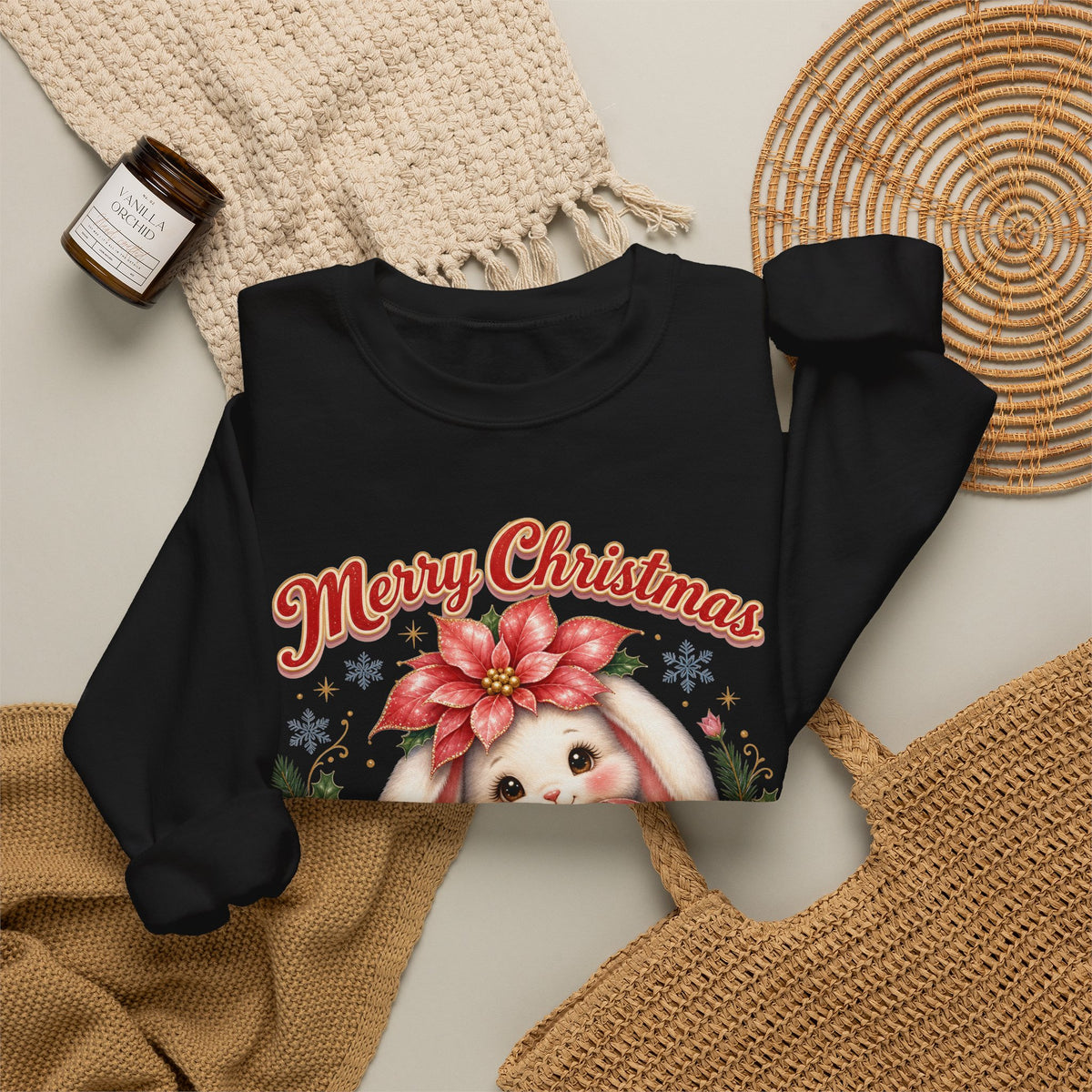 Vintage Christmas Bunny Sweatshirt, Retro Rabbit Christmas Jumper