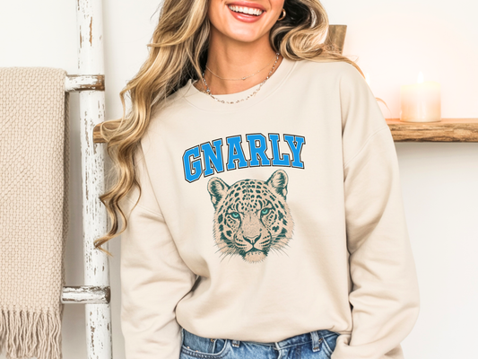 Gnarly Sweatshirt | 90s Snow Leopard Graphic Jumper