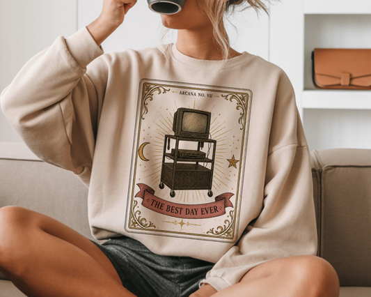 The Best Day Ever – Retro School TV Trolley Sweatshirt