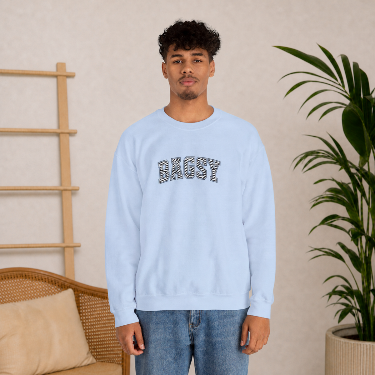 BAGSY Retro 90s Sweatshirt | Zebra print - You Know The One