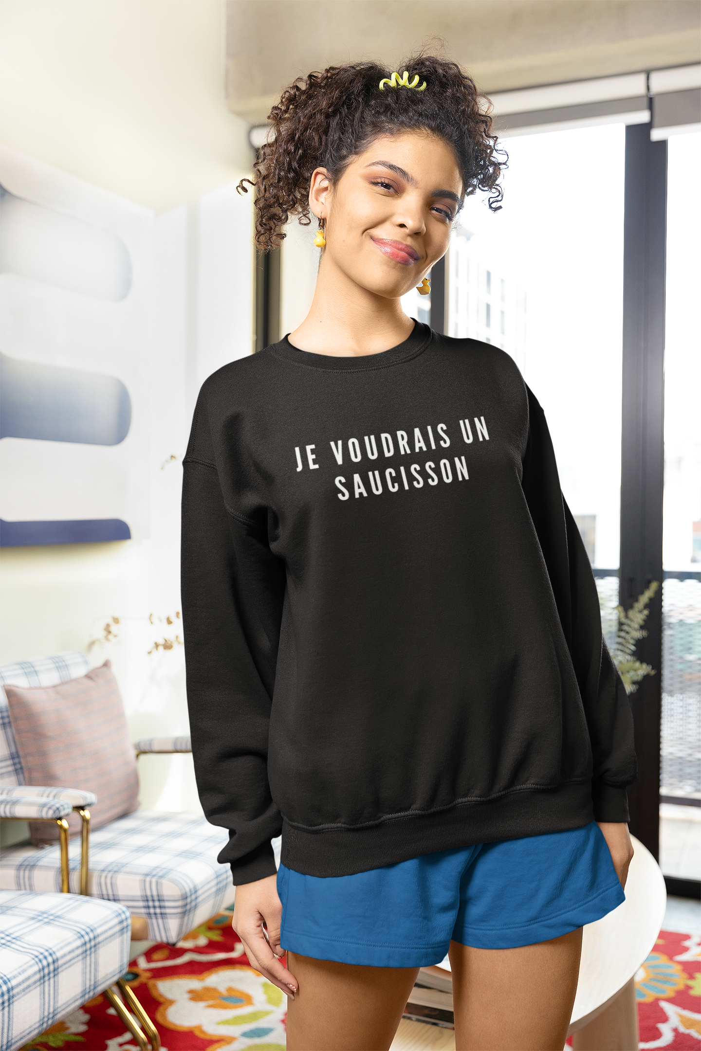 Je Voudrais Un Saucisson Sweatshirt | Funny GCSE French Nostalgia Top | British School Humour Gift | You Know The One