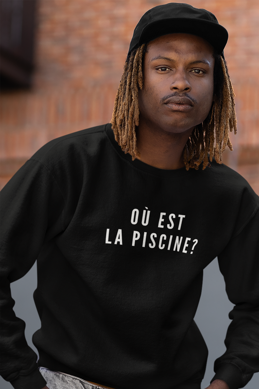 Où Est La Piscine Sweatshirt| Funny French Lesson Nostalgia Top | British School Humour Gift | Retro GCSE Jumper | You Know The One